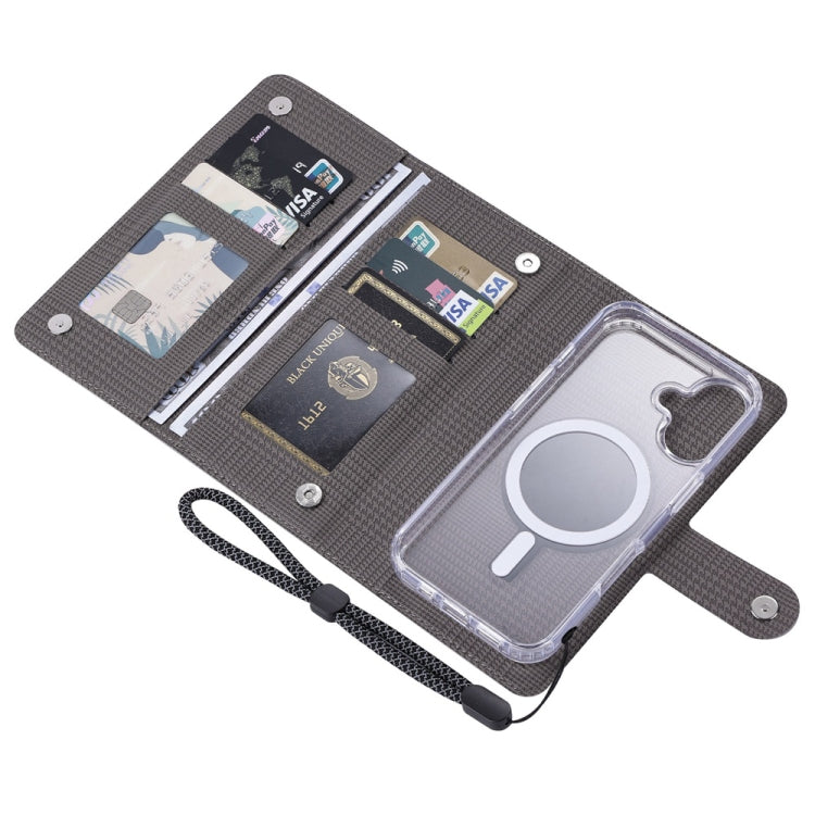 For iPhone 15 ViLi GHA-C Series RFID MagSafe Magnetic Flip Leather Phone Case(Grey) - iPhone 15 Cases by ViLi | Online Shopping UK | buy2fix