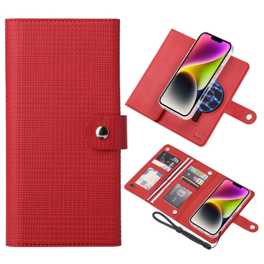 For iPhone 14 Plus ViLi GHA-C Series RFID MagSafe Magnetic Flip Leather Phone Case(Red) - iPhone 14 Plus Cases by ViLi | Online Shopping UK | buy2fix