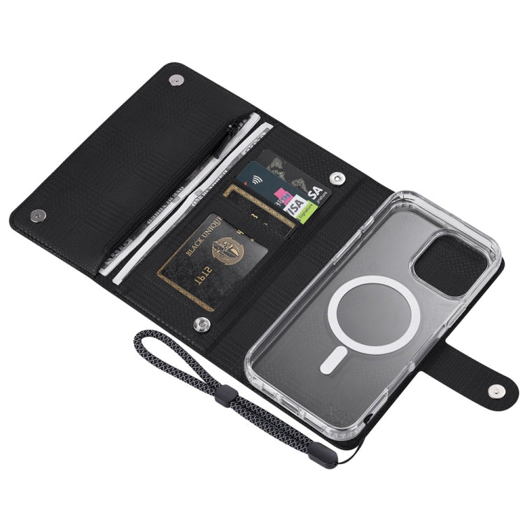 For iPhone 14 Plus ViLi GHB-C Series RFID MagSafe Magnetic Flip Leather Phone Case(Black) - iPhone 14 Plus Cases by ViLi | Online Shopping UK | buy2fix