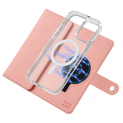 For iPhone 13 ViLi GHB-C Series RFID MagSafe Magnetic Flip Leather Phone Case(Pink) - iPhone 13 Cases by ViLi | Online Shopping UK | buy2fix