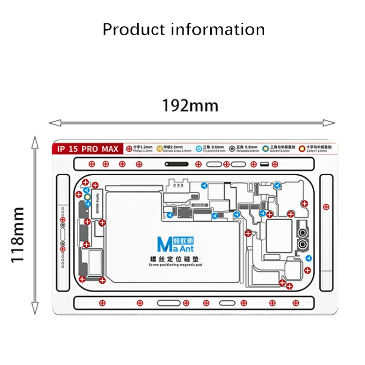 For iPhone 14 Pro Max MaAnt Double-sided Screw Positioning Flexible Soft Magnetic Pad - Magnetic Screws Mat by buy2fix | Online Shopping UK | buy2fix