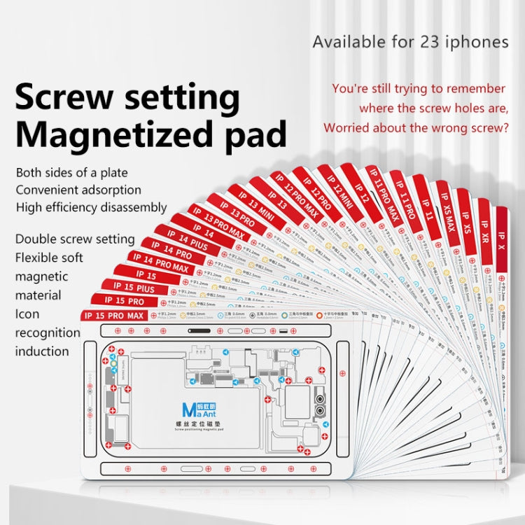 For iPhone 15 MaAnt Double-sided Screw Positioning Flexible Soft Magnetic Pad - Magnetic Screws Mat by buy2fix | Online Shopping UK | buy2fix