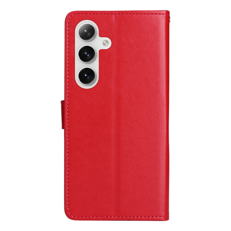 For Samsung Galaxy S25+ / S24+ 5G Cat and Bee Embossed Flip Leather Phone Case(Red) - Galaxy S25+ 5G Cases by buy2fix | Online Shopping UK | buy2fix