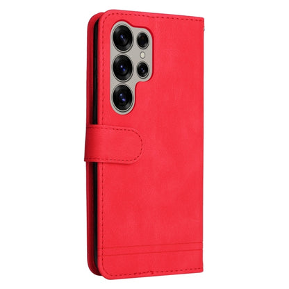 For Samsung Galaxy S25 Ultra 5G Skin Feel Life Tree Metal Button Leather Phone Case(Red) - Galaxy S25 Ultra 5G Cases by buy2fix | Online Shopping UK | buy2fix