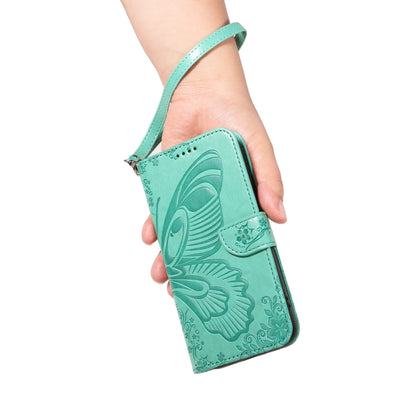 For Samsung Galaxy S25+ / S24+ 5G Swallowtail Butterfly Embossed Leather Phone Case(Green) - Galaxy S25+ 5G Cases by buy2fix | Online Shopping UK | buy2fix