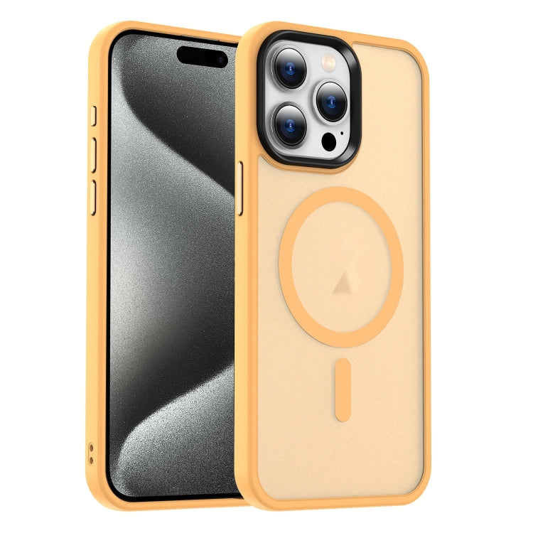 For iPhone 15 Pro Max MagSafe Magnetic Skin Feel Frosted Phone Case(Orange) - iPhone 15 Pro Max Cases by buy2fix | Online Shopping UK | buy2fix