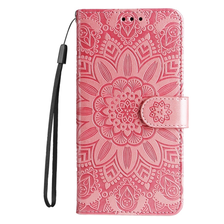 For Samsung Galaxy S25+ 5G Embossed Sunflower Leather Phone Case(Rose Gold) - Galaxy S25+ 5G Cases by buy2fix | Online Shopping UK | buy2fix