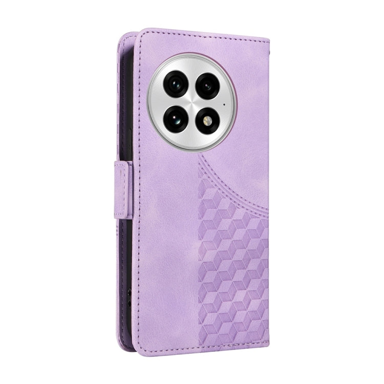 For OnePlus 13 Embossed Rhombus Starry Leather Phone Case(Purple) - OnePlus Cases by buy2fix | Online Shopping UK | buy2fix