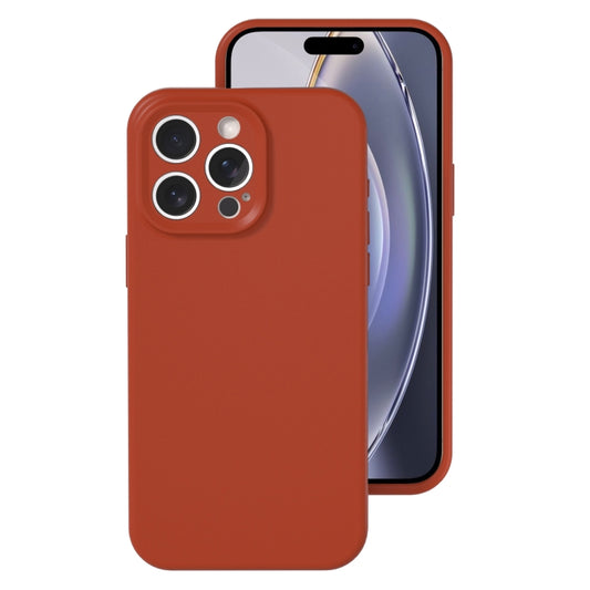 For iPhone 16 Pro Max Precise Hole Liquid Silicone Jelly Color Full Coverage Phone Case(Caramel Brown) - iPhone 16 Pro Max Cases by buy2fix | Online Shopping UK | buy2fix