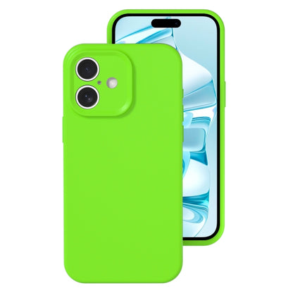 For iPhone 16 Plus Precise Hole Liquid Silicone Jelly Color Full Coverage Phone Case(Fluorescent Green) - iPhone 16 Plus Cases by buy2fix | Online Shopping UK | buy2fix