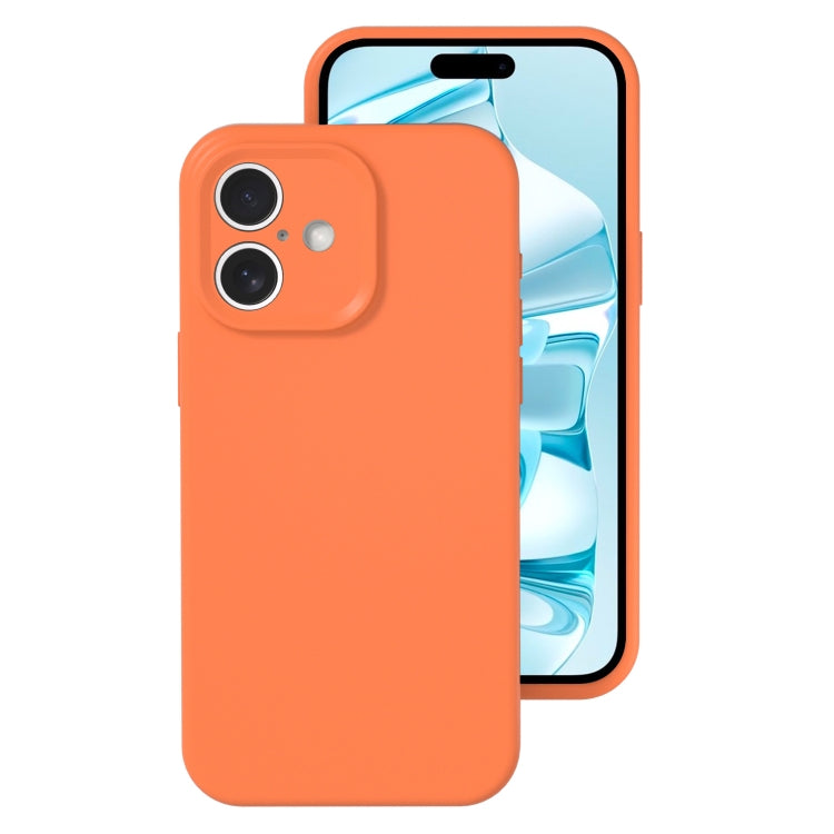 For iPhone 16 Plus Precise Hole Liquid Silicone Jelly Color Full Coverage Phone Case(Sugar Orange Color) - iPhone 16 Plus Cases by buy2fix | Online Shopping UK | buy2fix