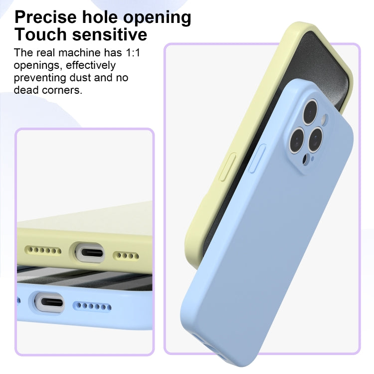 For iPhone 16 Plus Precise Hole Liquid Silicone Jelly Color Full Coverage Phone Case(Sky Blue) - iPhone 16 Plus Cases by buy2fix | Online Shopping UK | buy2fix