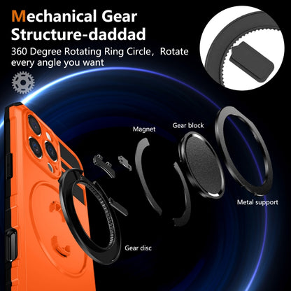 For iPhone 16 Pro Rotating Magnetic Holder Phone Case(Orange) - iPhone 16 Pro Cases by buy2fix | Online Shopping UK | buy2fix