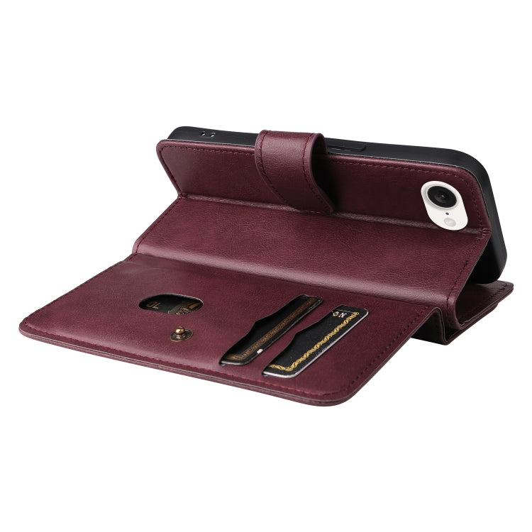 For iPhone SE 2024 Multi-Function Wallet 10 Card Slots Leather Phone Case(Claret) - More iPhone Cases by buy2fix | Online Shopping UK | buy2fix