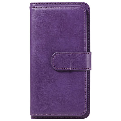 For Samsung Galaxy S25 / S24 5G Multi-Function Wallet 10 Card Slots Leather Phone Case(Violet) - Galaxy S25 5G Cases by buy2fix | Online Shopping UK | buy2fix