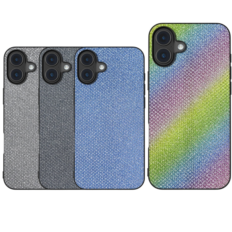 For iPhone 16 Diamond Black Frame Phone Case(Rainbow Diamond) - iPhone 16 Cases by buy2fix | Online Shopping UK | buy2fix