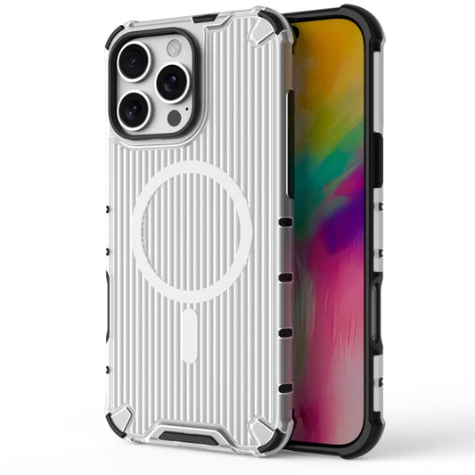 For iPhone 16 Pro Max Grating Airbag Shockproof MagSafe Frosted Phone Case(Transparent) - iPhone 16 Pro Max Cases by buy2fix | Online Shopping UK | buy2fix