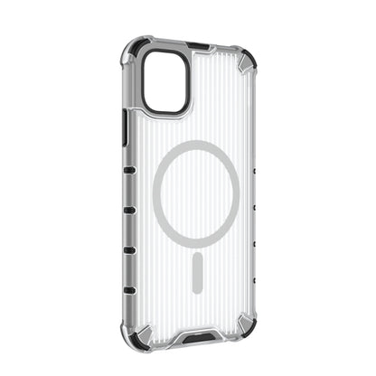 For iPhone 14 Grating Airbag Shockproof MagSafe Frosted Phone Case(Transparent) - iPhone 14 Cases by buy2fix | Online Shopping UK | buy2fix