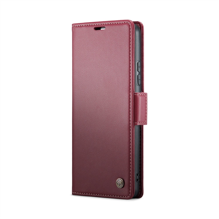 For Redmi 13 CaseMe 023 Butterfly Buckle Litchi Texture RFID Anti-theft Leather Phone Case(Wine Red) - Redmi 13 Cases by CaseMe | Online Shopping UK | buy2fix