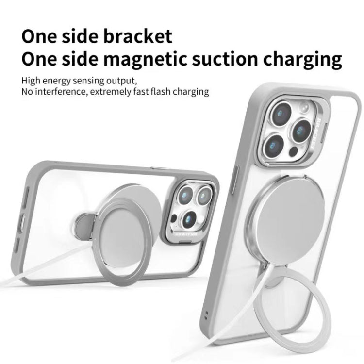 For iPhone 15 Pro Lens Protection & Ring Bracket MagSafe Phone Case(Dark Blue) - iPhone 15 Pro Cases by buy2fix | Online Shopping UK | buy2fix