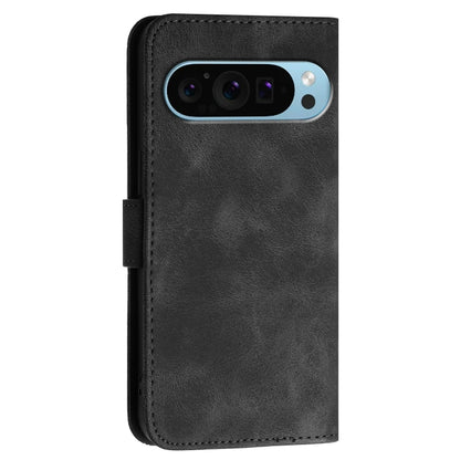 For Google Pixel 9 Pro XL YX0080 Grid Butterfly Embossed Pattern Flip Leather Phone Case with Lanyard(Black) - Google Cases by buy2fix | Online Shopping UK | buy2fix