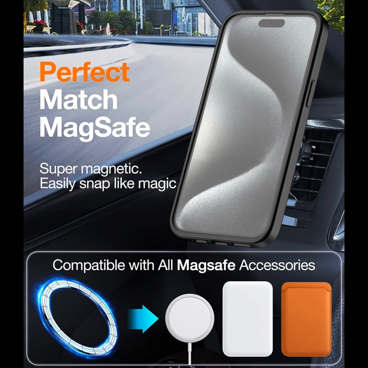 For iPhone 12 Pro Max TPU Hybrid PC Inner Magnetic MagSafe Phone Case(Black) - iPhone 12 Pro Max Cases by buy2fix | Online Shopping UK | buy2fix