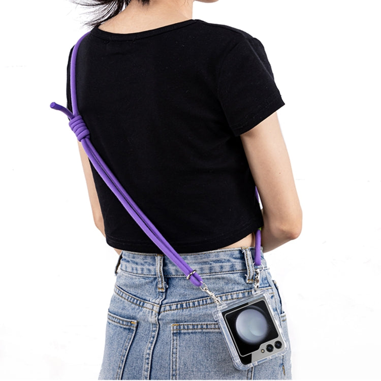 For Samsung Galaxy Z Flip6 GKK Airbag Hinge Full Coverage Phone Case with Crossbody Rope(Purple) - Galaxy Z Flip6 5G Cases by GKK | Online Shopping UK | buy2fix