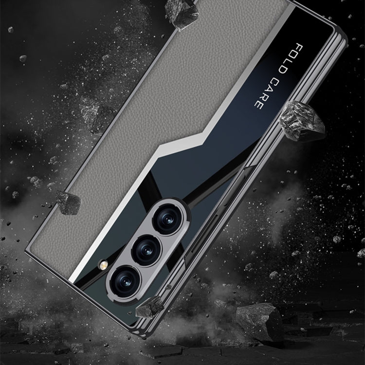 For Samsung Galaxy Z Fold6 GKK Integrated Plating TPU + Leather Supercar Full Coverage Phone Case(Titanium Grey) - Galaxy Z Fold6 5G Cases by GKK | Online Shopping UK | buy2fix