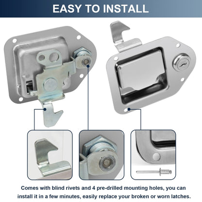 Trailer / Yacht / Truck Stainless Steel Tool Box Lock Paddle Latch & Keys - Locks & Hasps by buy2fix | Online Shopping UK | buy2fix