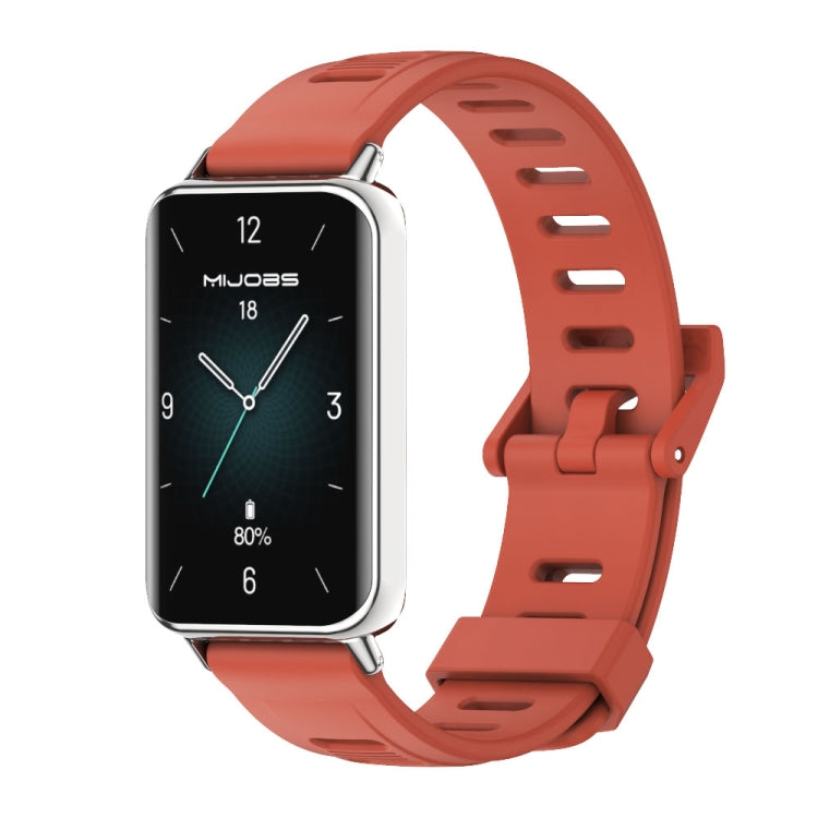 For Honor Band 9 MIJOBS Flat Hole Breathable TPU Watch Band(Orange Silver) - Watch Bands by MIJOBS | Online Shopping UK | buy2fix