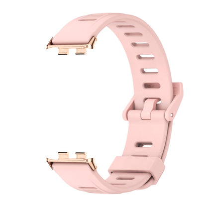 For Honor Band 9 MIJOBS Flat Hole Breathable TPU Watch Band(Pink Rose Gold) - Watch Bands by MIJOBS | Online Shopping UK | buy2fix