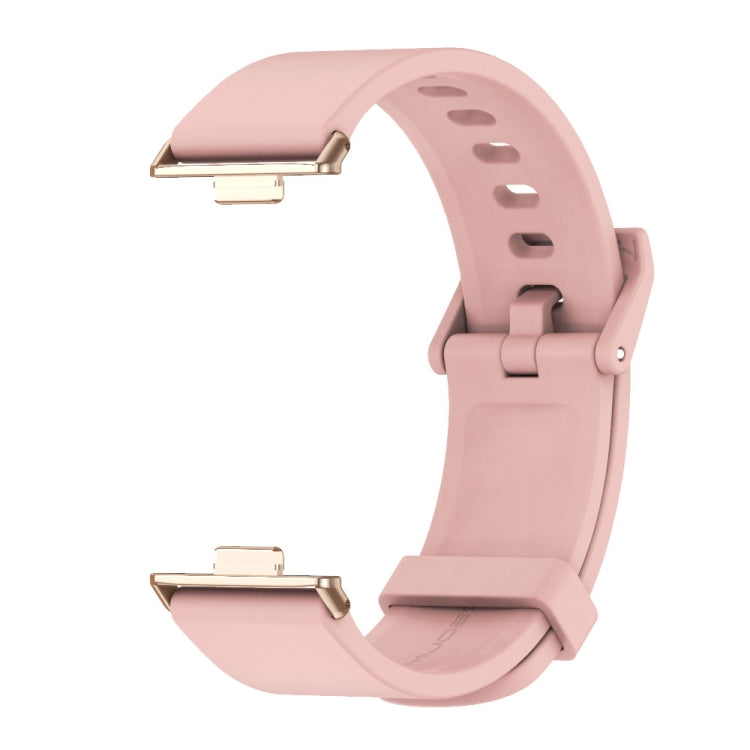 For Huawei Watch Fit3 MIJOBS Solid Color Silicone Watch Band(Pink Rose Gold) - Watch Bands by MIJOBS | Online Shopping UK | buy2fix