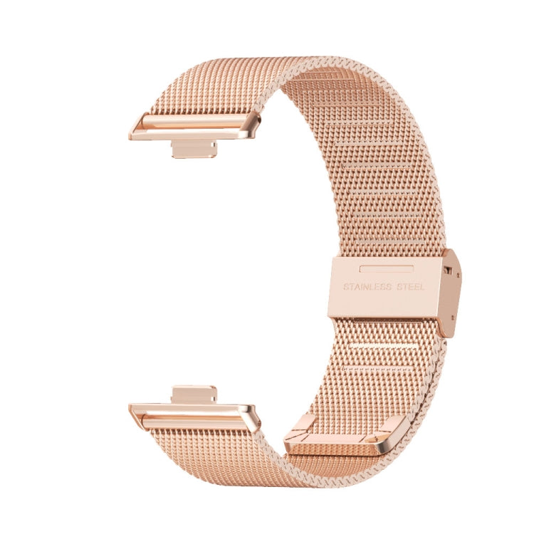 For Huawei Watch Fit3 MIJOBS Milan Buckle Stainless Steel Watch Band(Rose Gold) - Watch Bands by MIJOBS | Online Shopping UK | buy2fix