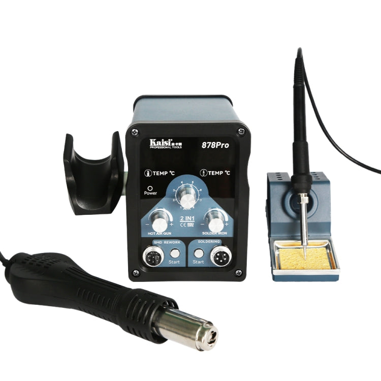 Kaisi 878Pro 2 in 1 Smart Sleep Lead-free Digital Display Hot Air Gun Soldering Iron Station, Plug:EU Plug - Electric Soldering Iron by Kaisi | Online Shopping UK | buy2fix