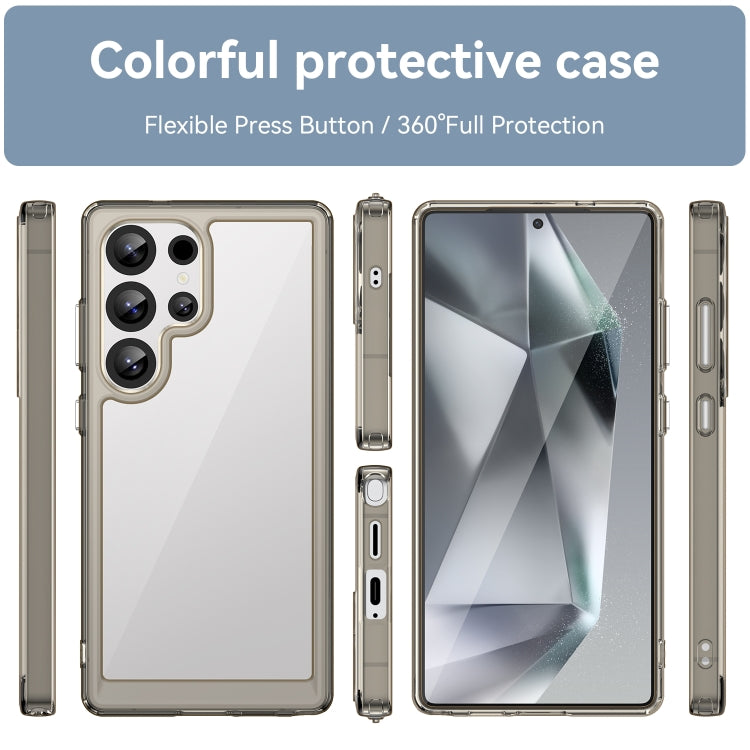 For Samsung Galaxy S25 Ultra 5G Colorful Series Acrylic Hybrid TPU Phone Case(Transparent Grey) - Galaxy S25 Ultra 5G Cases by buy2fix | Online Shopping UK | buy2fix