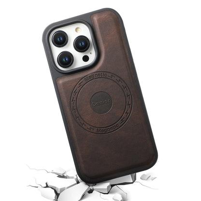 For iPhone 15 Denior A13 Skin Feel MagSafe Phone Case(Brown) - iPhone 15 Cases by Denior | Online Shopping UK | buy2fix