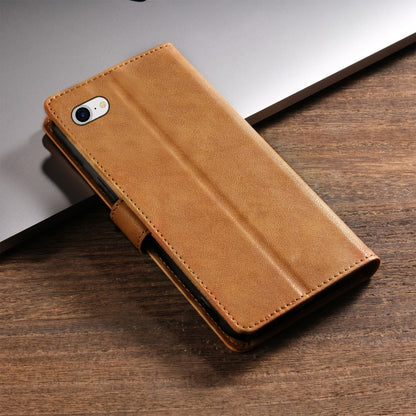 For iPhone SE 2024 N.BEKUS CSJ-P1 Solid Color Leather Phone Case(Brown) - More iPhone Cases by N.BEKUS | Online Shopping UK | buy2fix