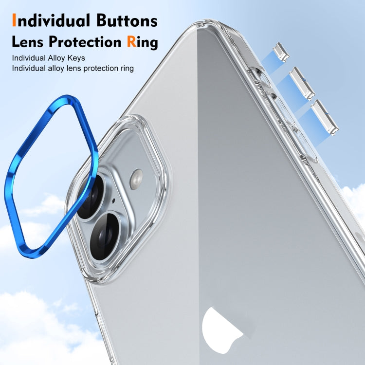 For iPhone 16 Ice Feel HD Transparent PC Full Coverage Phone Case(Blue) - iPhone 16 Cases by buy2fix | Online Shopping UK | buy2fix