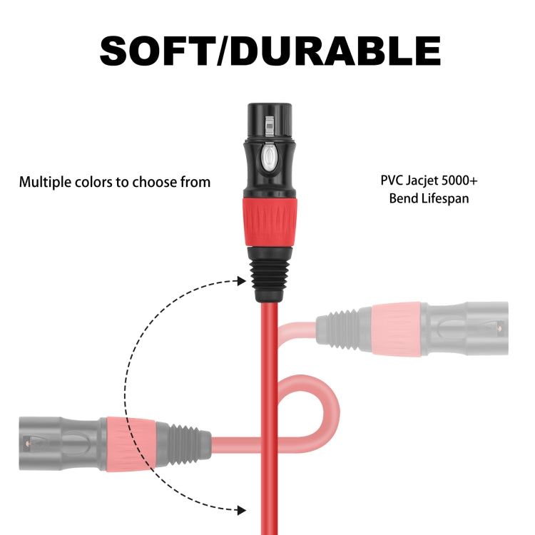 JC1015 XLR 3pin Male to Female Audio Cable, Length:1m(Black) - Microphone Audio Cable & Connector by buy2fix | Online Shopping UK | buy2fix