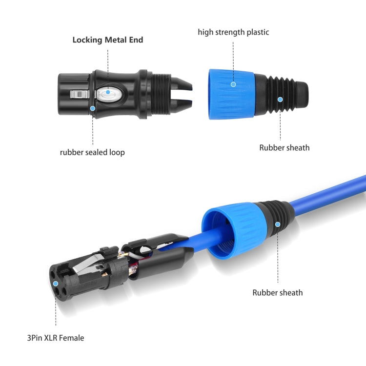 JC1015 XLR 3pin Male to Female Audio Cable, Length:5m(Green) - Microphone Audio Cable & Connector by buy2fix | Online Shopping UK | buy2fix