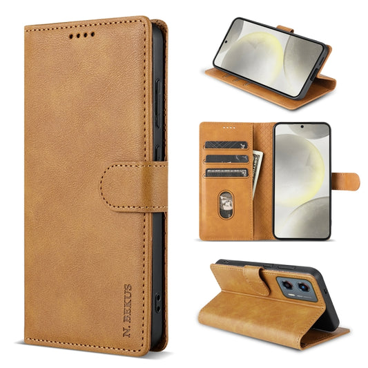 For Motorola Moto G Stylus 2024 N.BEKUS CSJ-P1 Solid Color Leather Phone Case(Brown) - Motorola Cases by N.BEKUS | Online Shopping UK | buy2fix