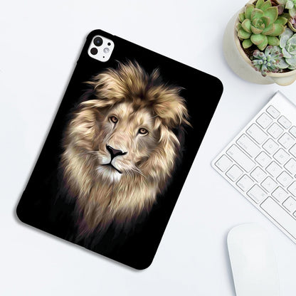 For iPad Pro 11 2024 Color Painting Pattern Smart Tablet TPU Case(Lion) - iPad Pro 11 2024 Cases by buy2fix | Online Shopping UK | buy2fix