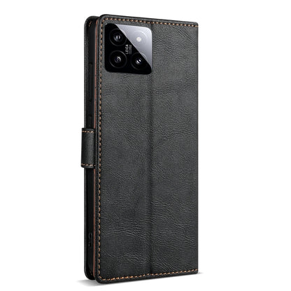 For Xiaomi 14 N.BEKUS CSJ-P1 Solid Color Leather Phone Case(Black) - 14 Cases by N.BEKUS | Online Shopping UK | buy2fix