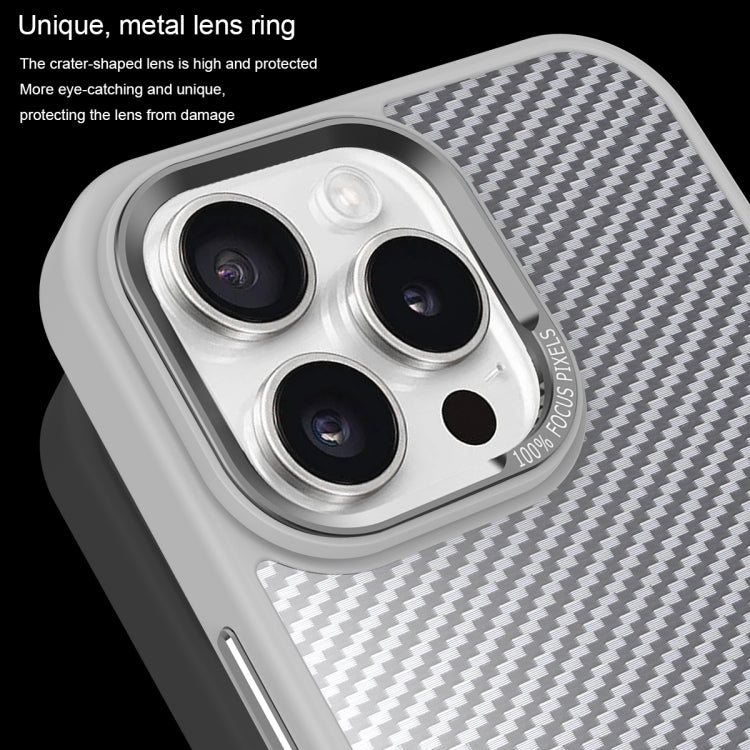 For iPhone 14 Pro Max Carbon Fiber Texture MagSafe Magnetic Shockproof Phone Case(Grey) - iPhone 14 Pro Max Cases by buy2fix | Online Shopping UK | buy2fix