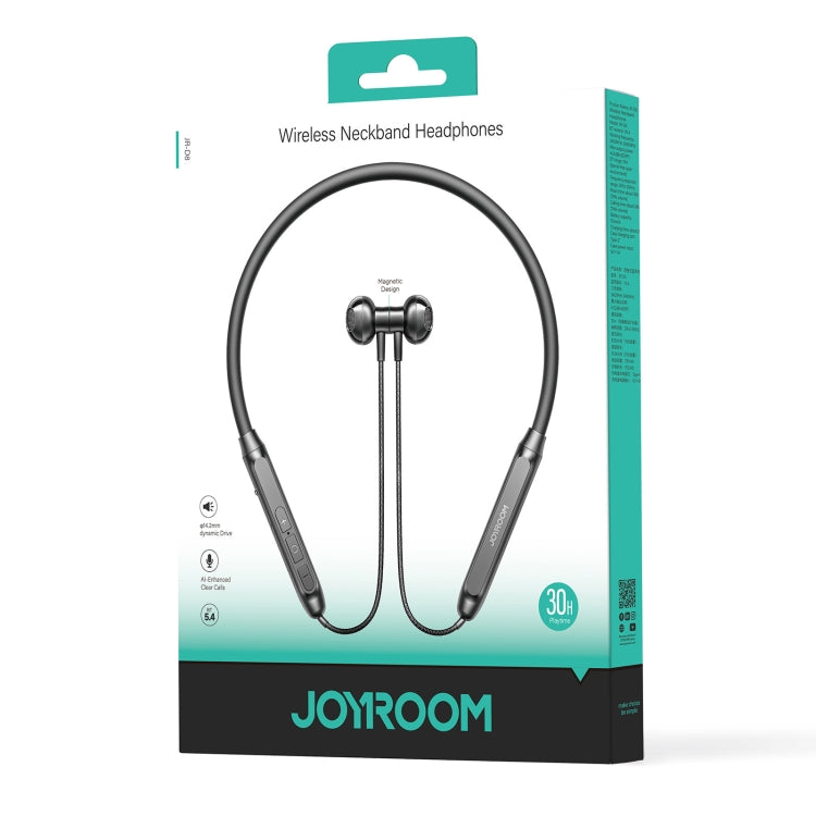 JOYROOM JR-D8 Neckband Wireless Bluetooth Sports Outdoor Earphone(Black) - Neck-mounted Earphone by JOYROOM | Online Shopping UK | buy2fix