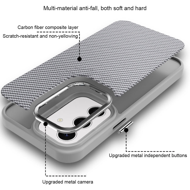 For Samsung Galaxy S24 Ultra 5G Carbon Fiber Texture MagSafe Magnetic Shockproof Phone Case(Blue) - Galaxy S24 Ultra 5G Cases by buy2fix | Online Shopping UK | buy2fix