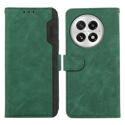 For OnePlus 13 ABEEL Color Block Magnetic RFID Leather Phone Case(Green-Black) - OnePlus Cases by buy2fix | Online Shopping UK | buy2fix