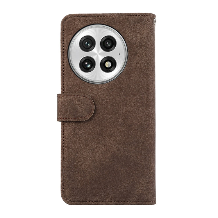 For OnePlus 13 ABEEL Color Block Magnetic RFID Leather Phone Case(Brown-Blue) - OnePlus Cases by buy2fix | Online Shopping UK | buy2fix