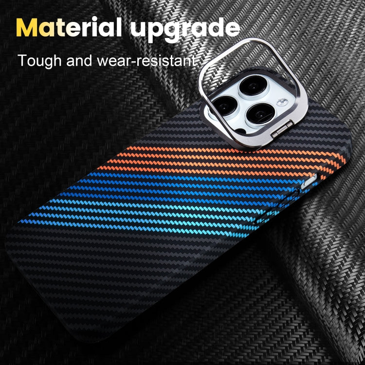 For iPhone 16 Pro Max Carbon Fiber Lens Holder Phone Case(Black) - iPhone 16 Pro Max Cases by buy2fix | Online Shopping UK | buy2fix