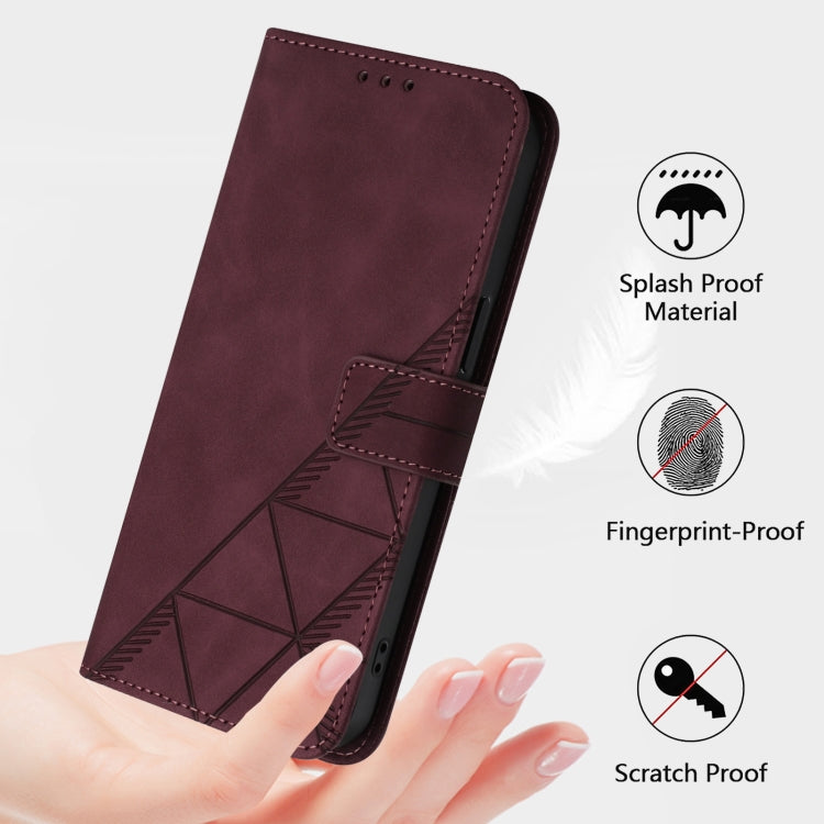 For Redmi K70 Ultra 5G Global Crossbody 3D Embossed Flip Leather Phone Case(Wine Red) - Xiaomi Cases by buy2fix | Online Shopping UK | buy2fix